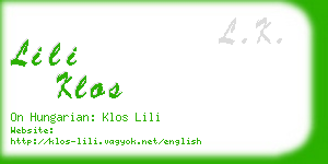 lili klos business card
